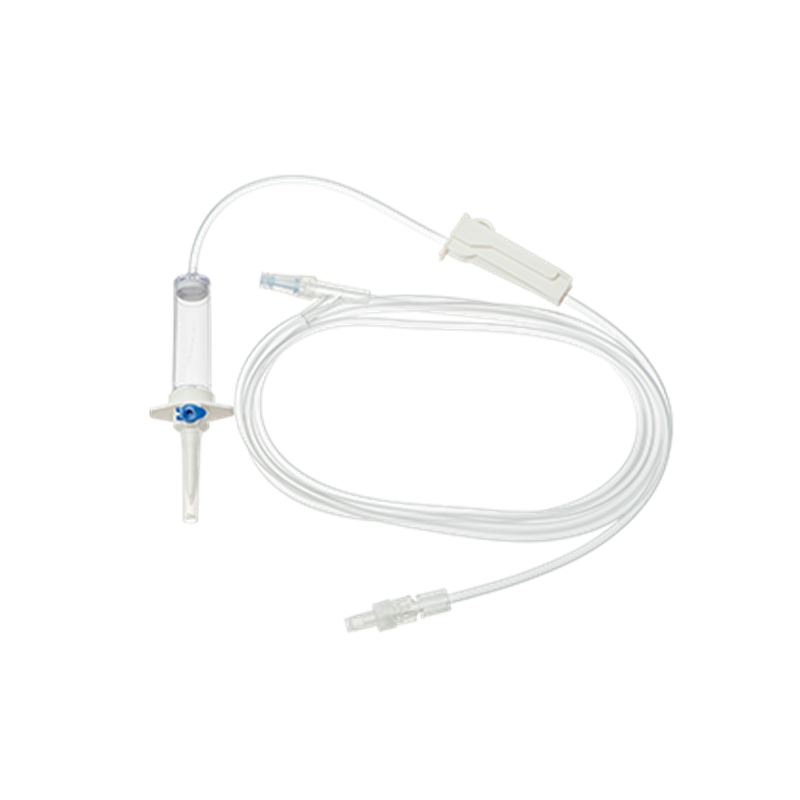 Infusion Set with 15um Filter vented chamber and Needle Free